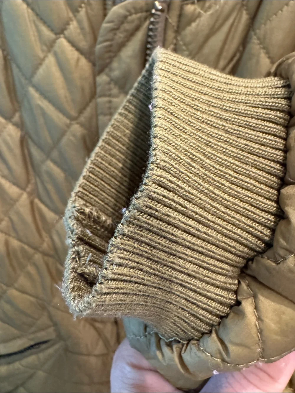 Free People Quilted Olive Green Bomber Jacket